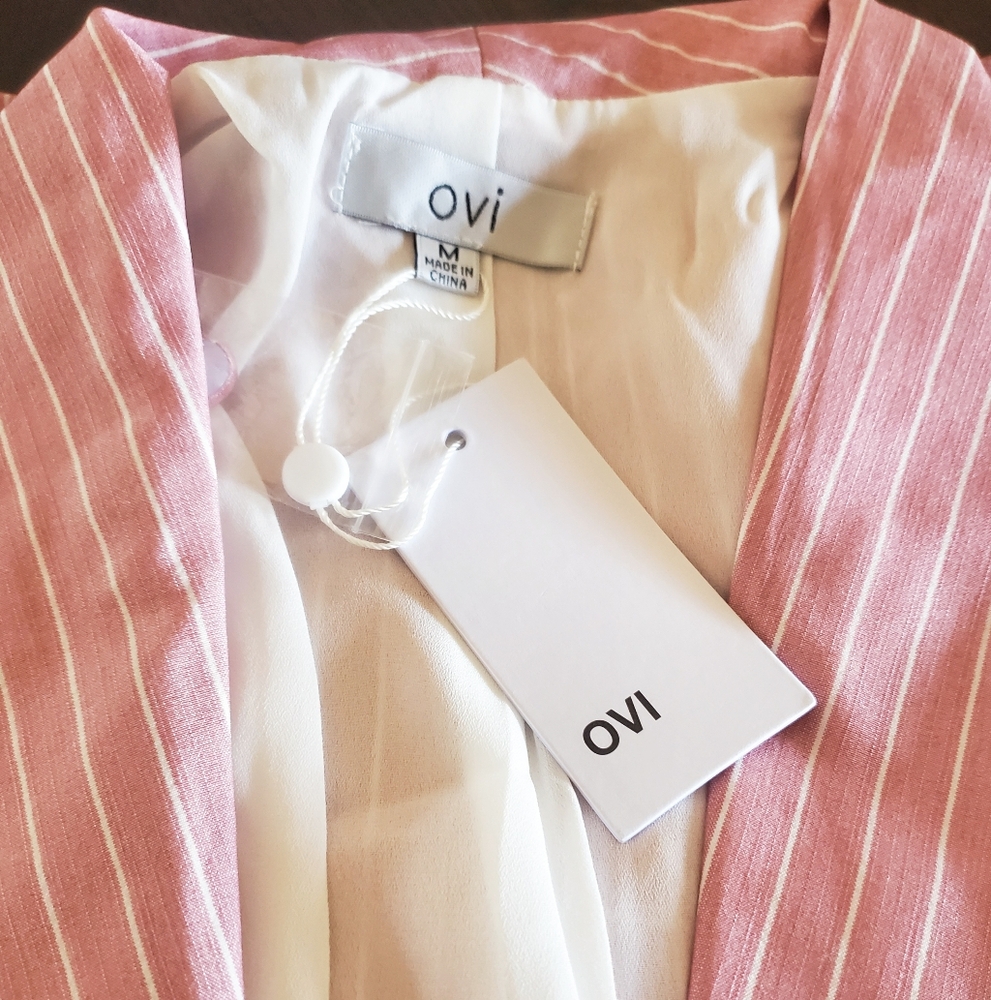 OVI Light Mauve Pinstripes 2-Piece Pants Set - Picture 6 of 7